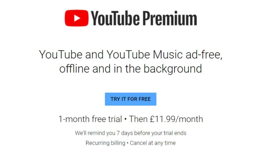 YouTube Premium screenshot