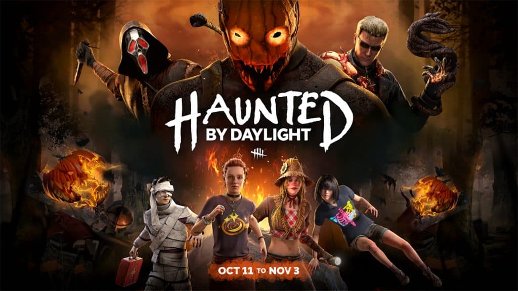Haunted by Daylight art for DbD with characters in costume
