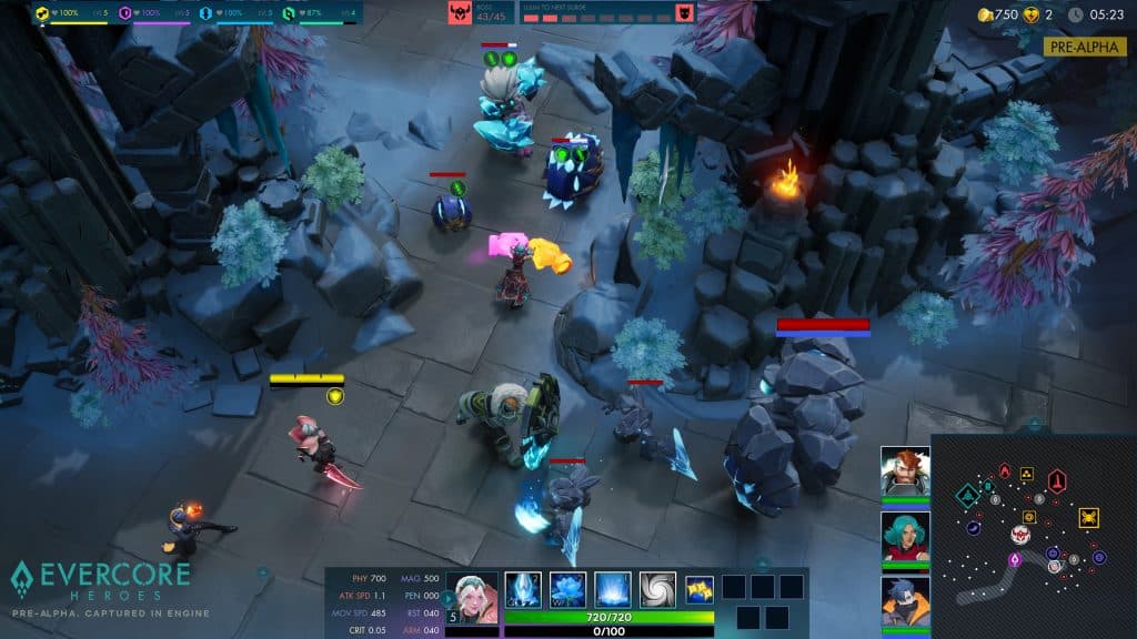 EVERCORE Heroes Screenshot showing combat