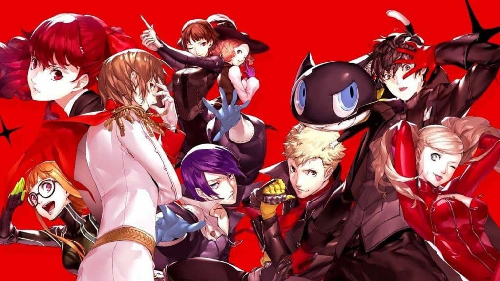 Artwork of the members of the Phanton Thieves from Persona 5 Royal.