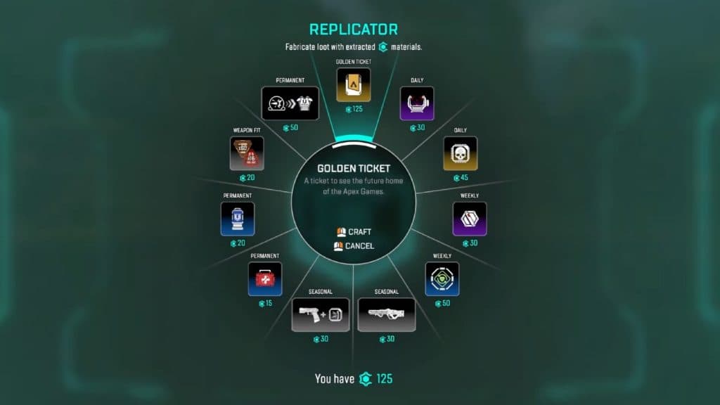 Apex Legends Crafting replicator