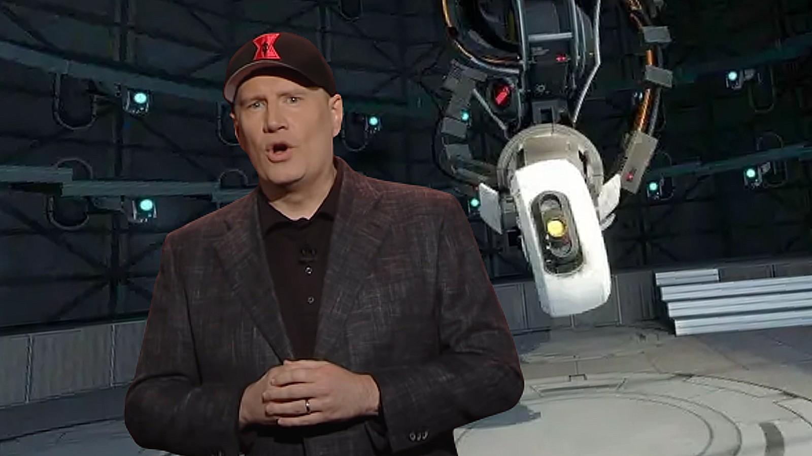 Kevin Feige and GLaDOS in Portal