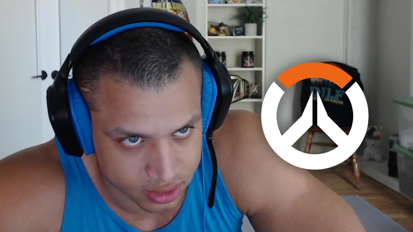 Tyler1 looking at overwatch logo