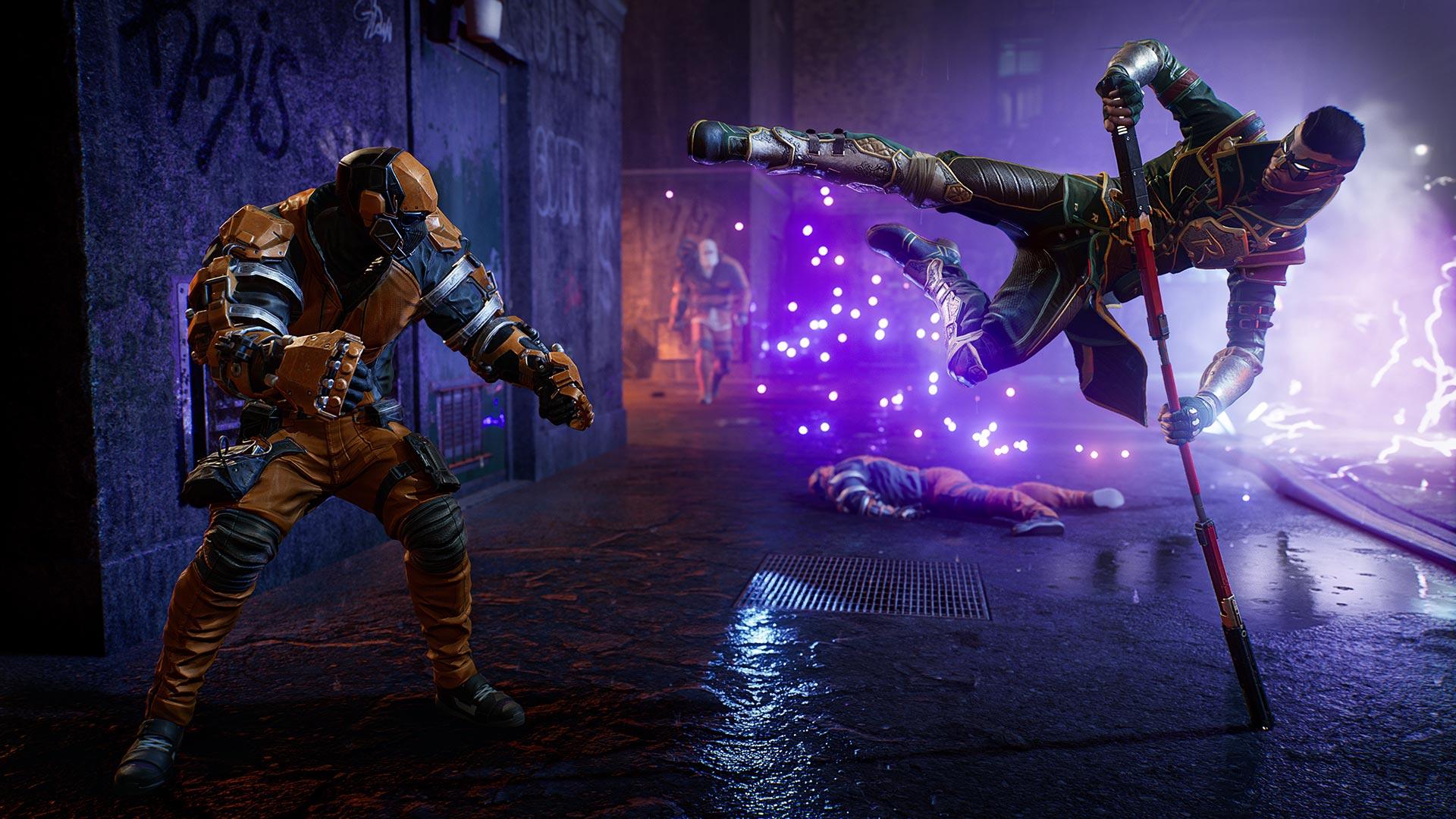Gotham Knights screenshot showing Robin in combat