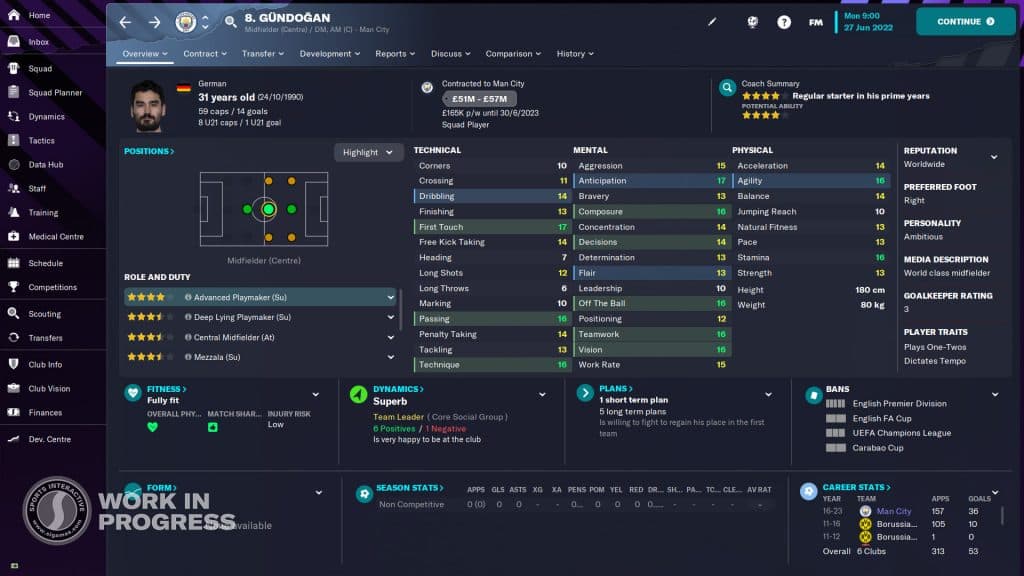 Ilkay Gundogan Football Manager 2023 screenshot