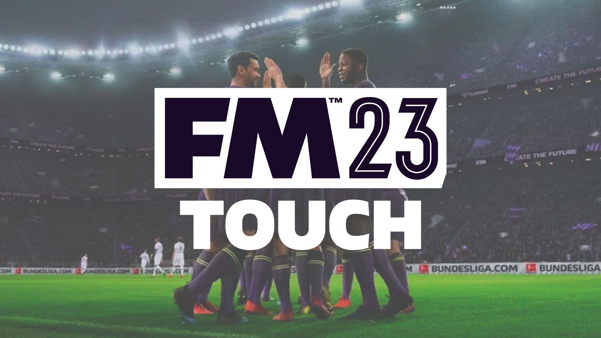 Football Manager 23 players with FM23 Touch logo
