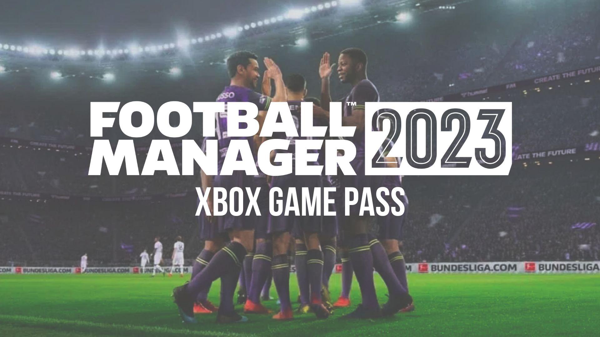 Football Manager 2023 logo and game pass text