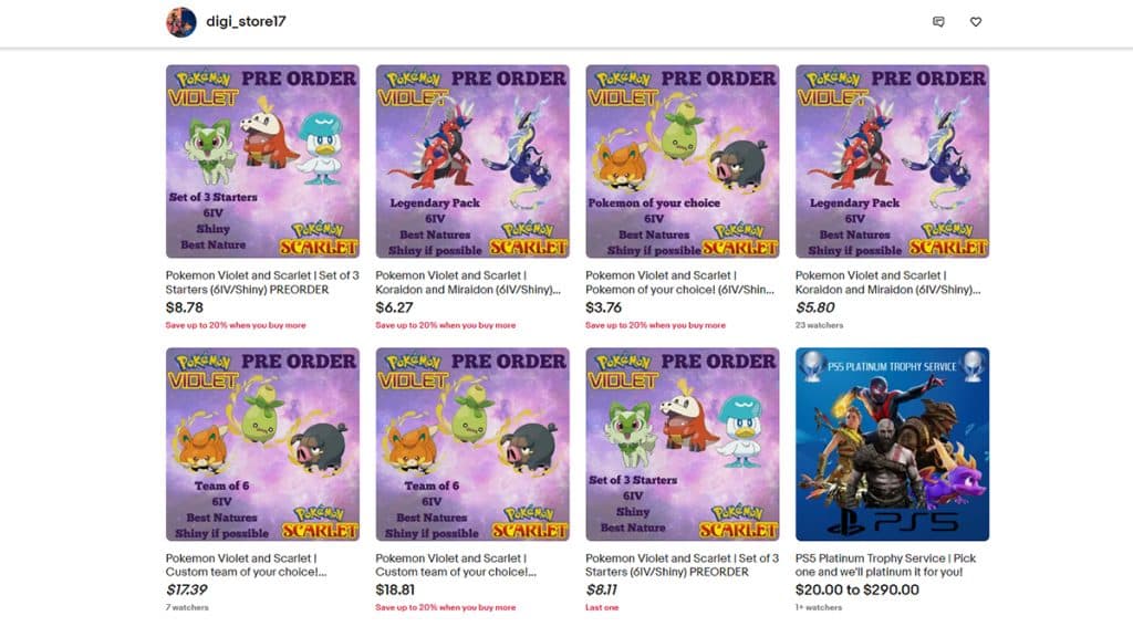 pokemon shiny scarlet violet listing ebay