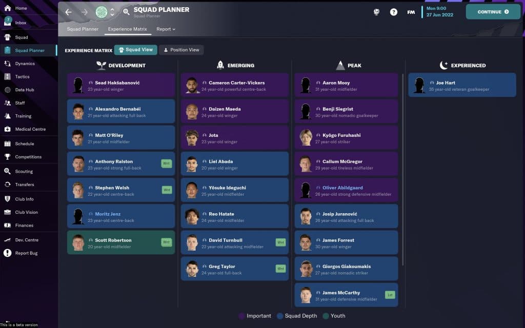 Football Manager 2023's Squad Planner