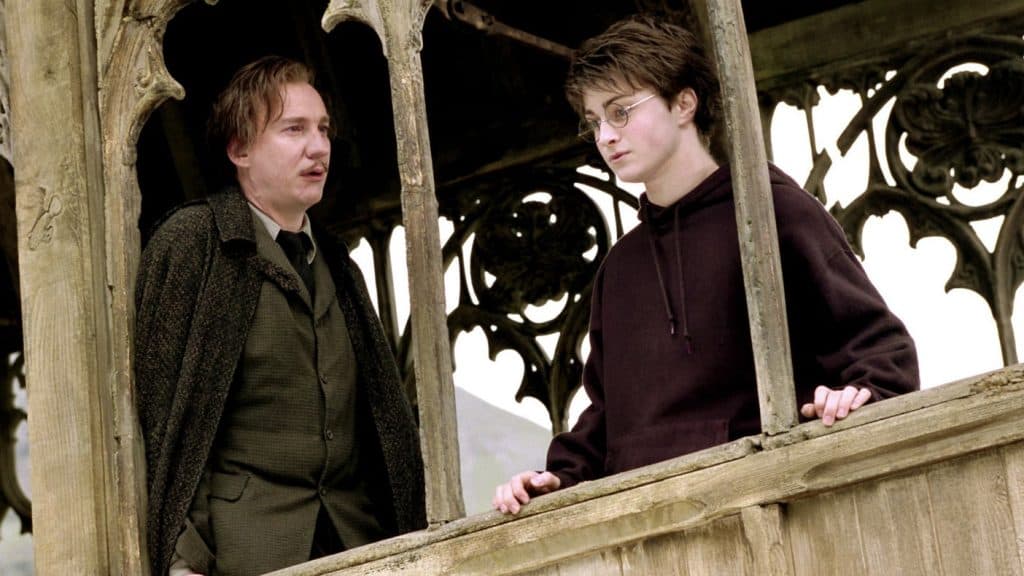 David Thewlis and Daniel Radcliff in Harry Potter and the Prisoner of Azkaban.