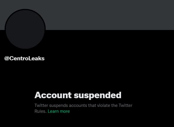 CentroLeaks Twitter Account Suspended