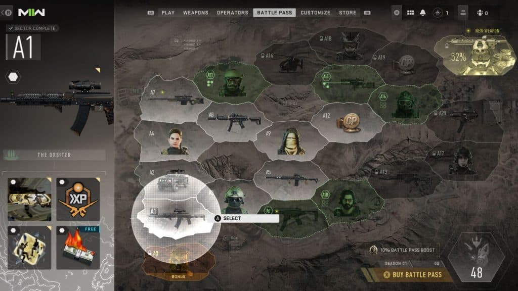 Warzone 2 and Modern Warfare 2 Battle Pass screen