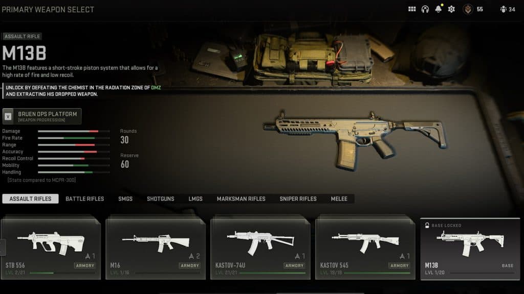 M13B Assault Rifle in Modern Warfare 2