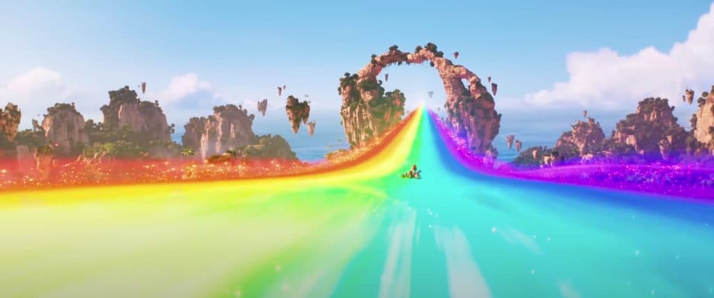 Rainbow Road in the Super Mario Bros movie trailer