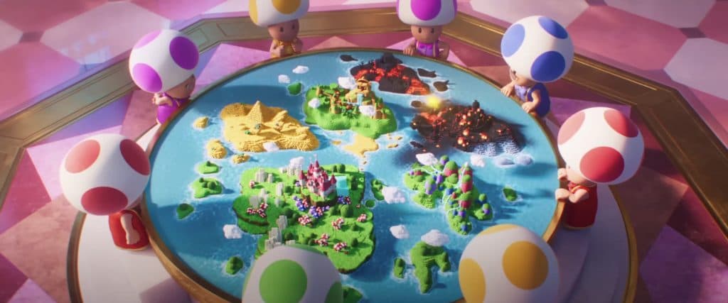The World Map in the Super Mario bros movie trailer