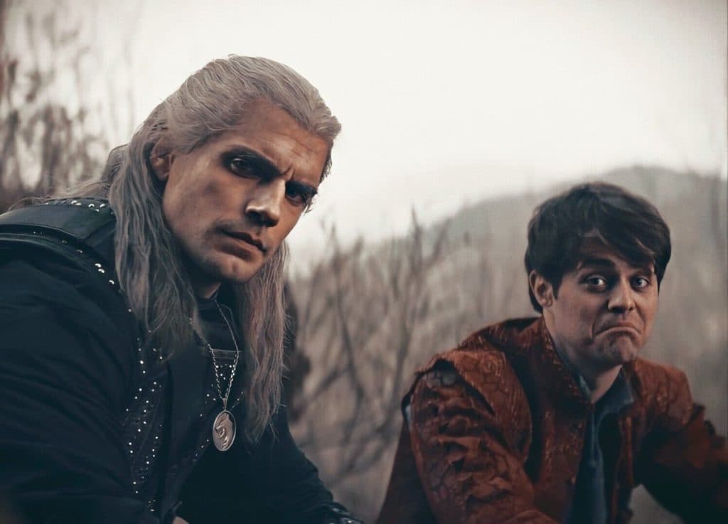 Henry Cavill Geralt and Jaskier in The Witcher