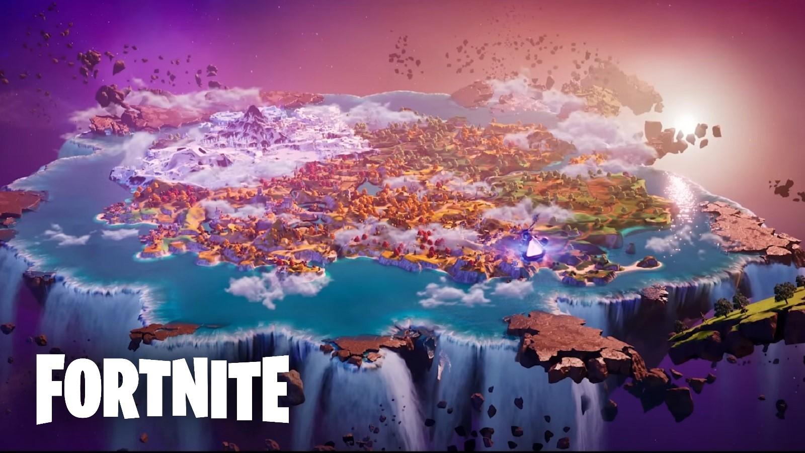 cover art featuring the new map in fortnite chapter 4 season 1