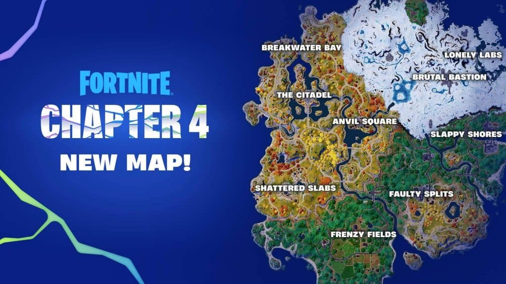 cover art featuring the new map in fortnite chapter 4 season 1