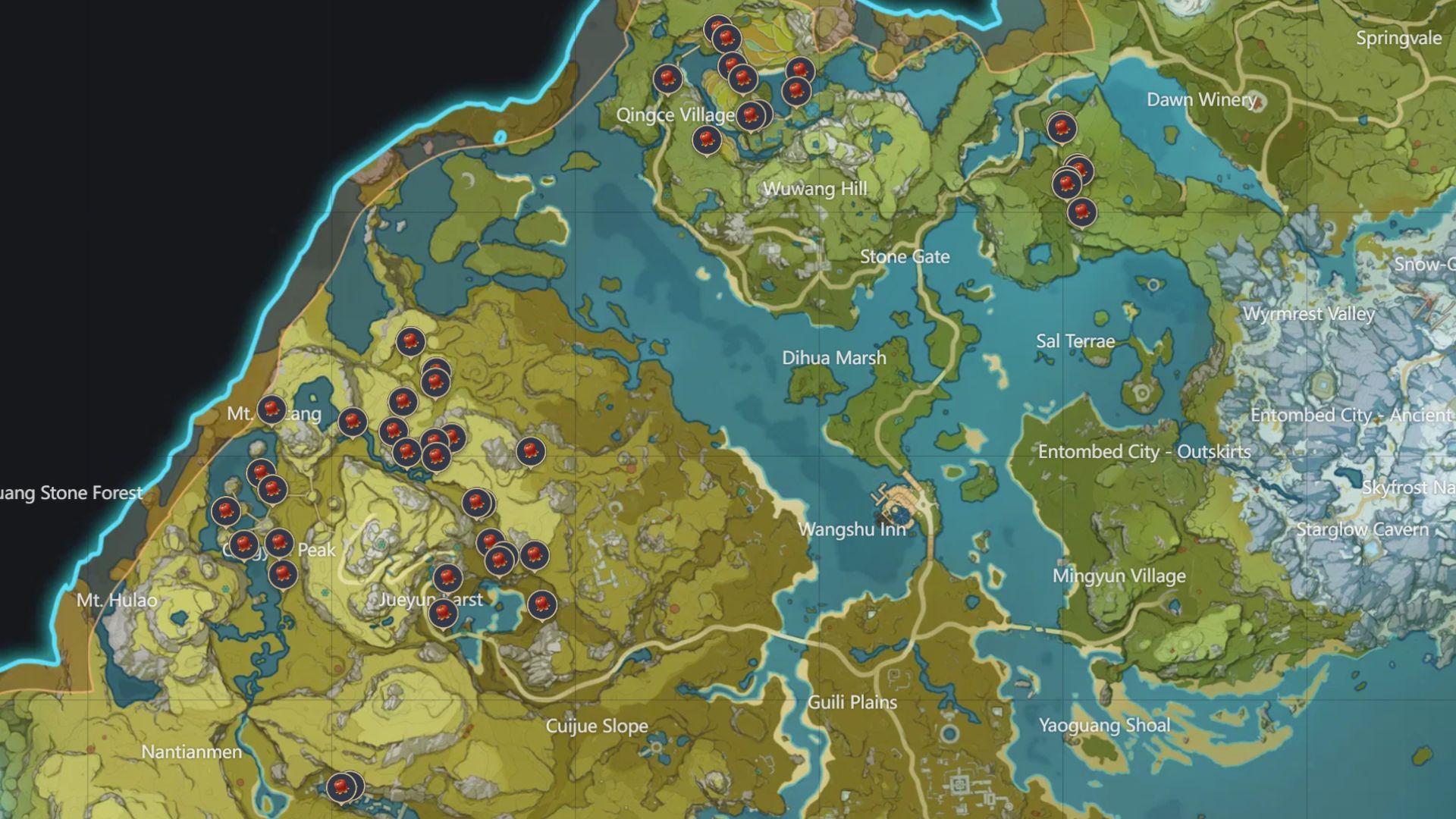 Genshin Impact Liyue map screenshot