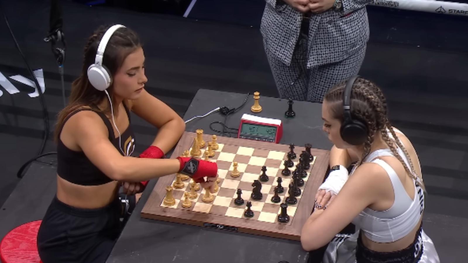 andrea botez vs Dina Belenkaya in chess boxing