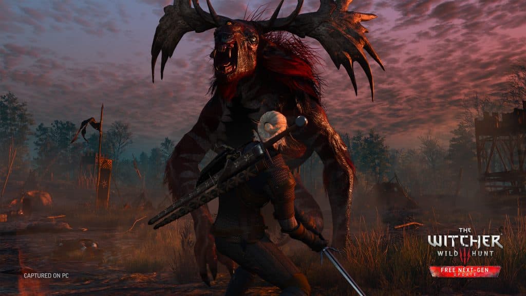 Geralt fighting in The Witcher 3