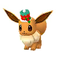 Eevee with a Holiday Hat in Pokemon Go