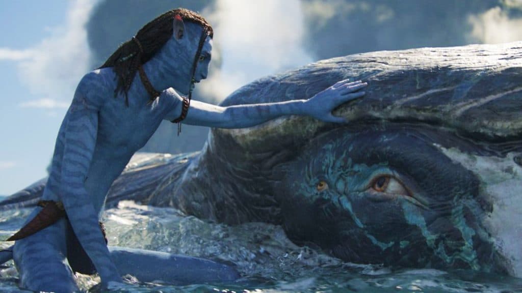 A Tulkun whale, the source of Amrita, in Avatar 2