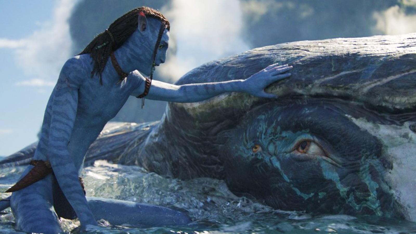 A Tulkun whale, the source of Amrita, in Avatar 2
