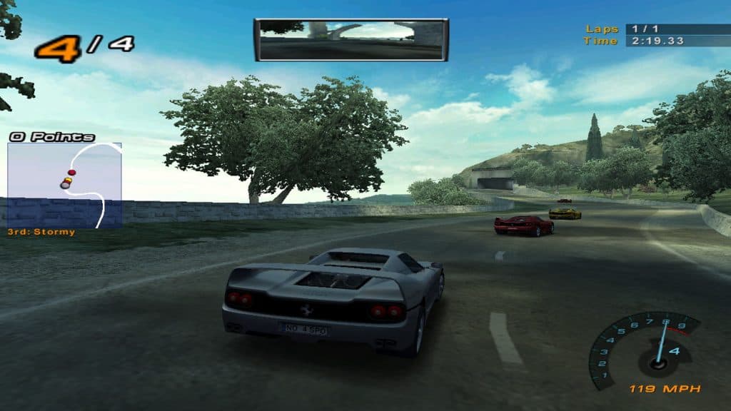 a car racing in nfs hot pursuit 2