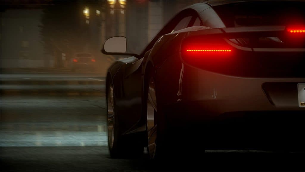 a car with its brake lights on in nfs the run
