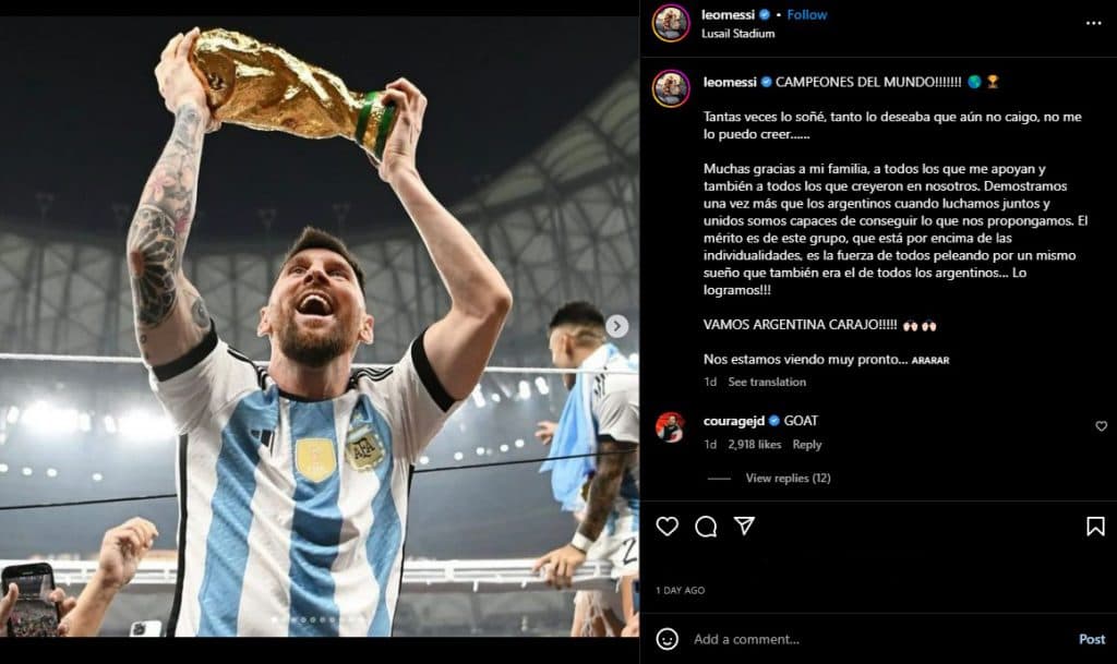 Lionel Messi Instagram post screenshot copy
