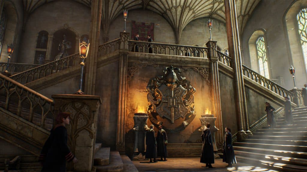 The Grand Staircase inside Hogwarts Legacy