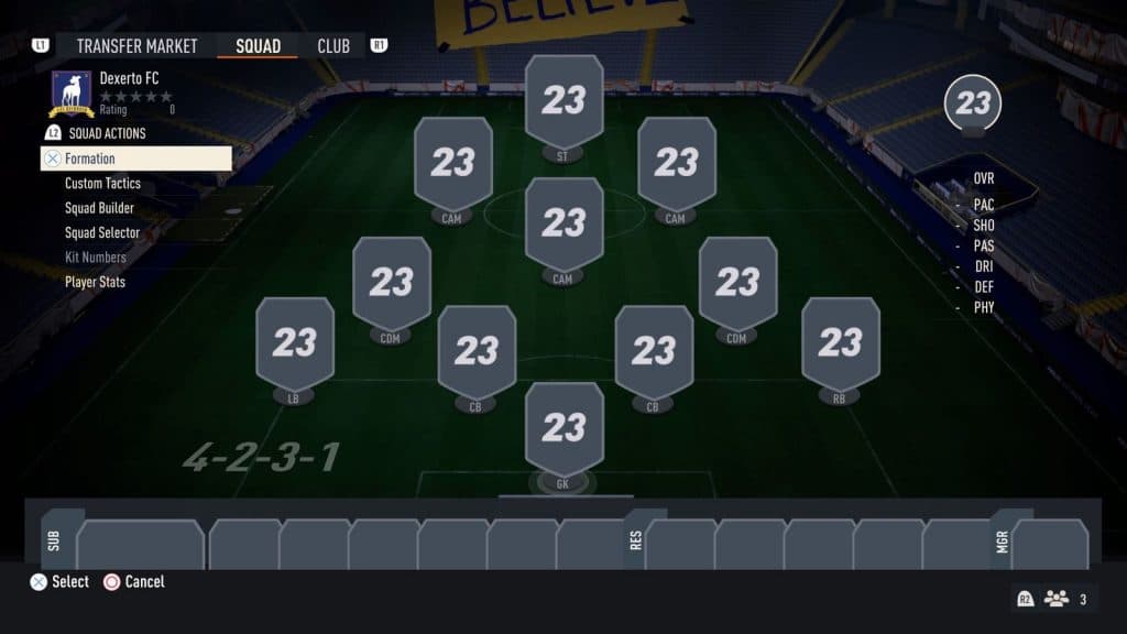 4-2-3-1 formation in FIFA 23