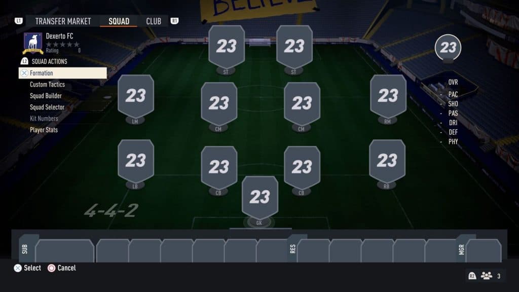 4-4-2 formation in FIFA 23