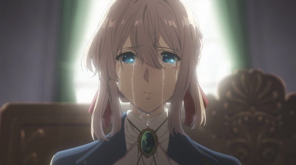 violet evergarden crying