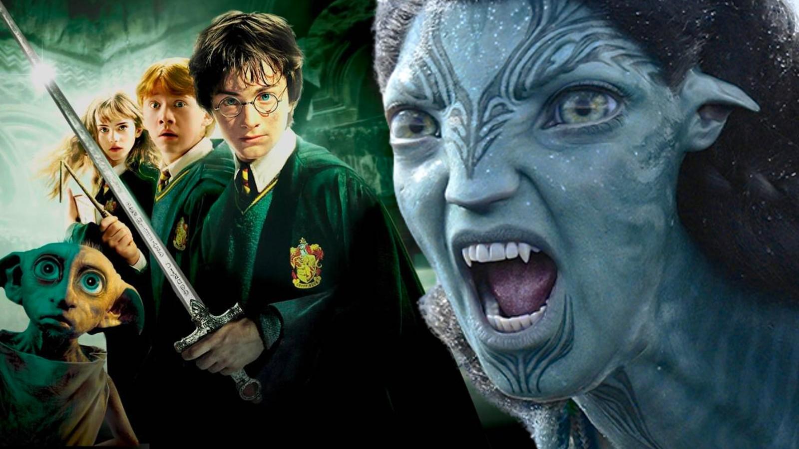 Stills from Harry Potter and the Chamber of Secrets and Avatar 2, two of the longest movies ever made