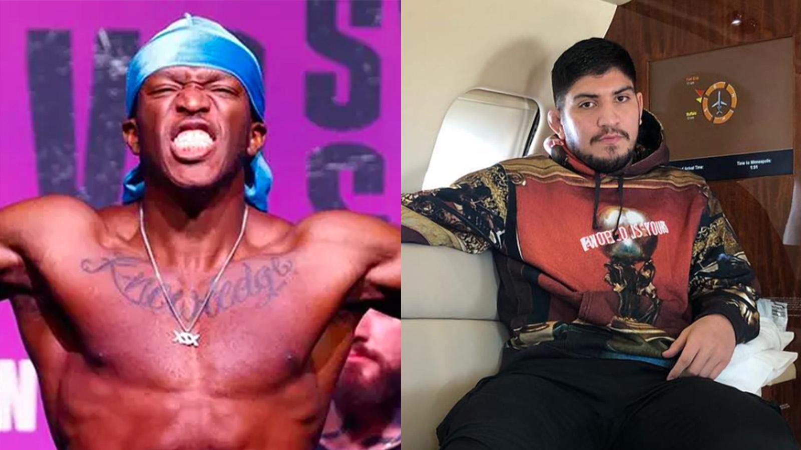KSI at weigh in next to Dillon Danis on private plane