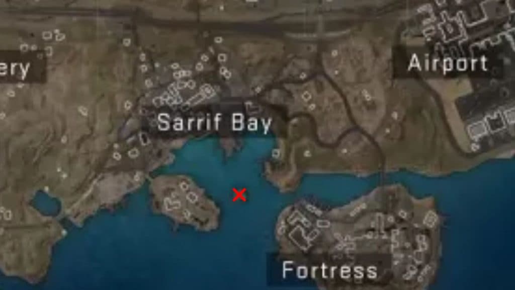 Warzone 2 hidden cache sarrif bay