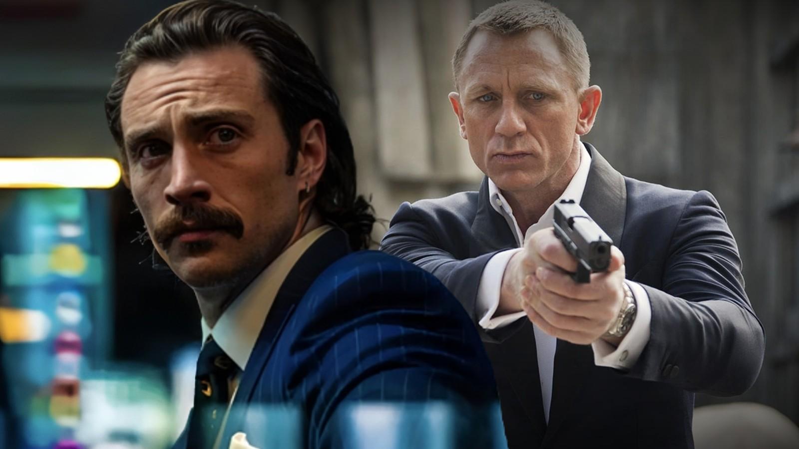 Aaron Taylor Johnson in Bullet Train and Daniel Craig as James Bond
