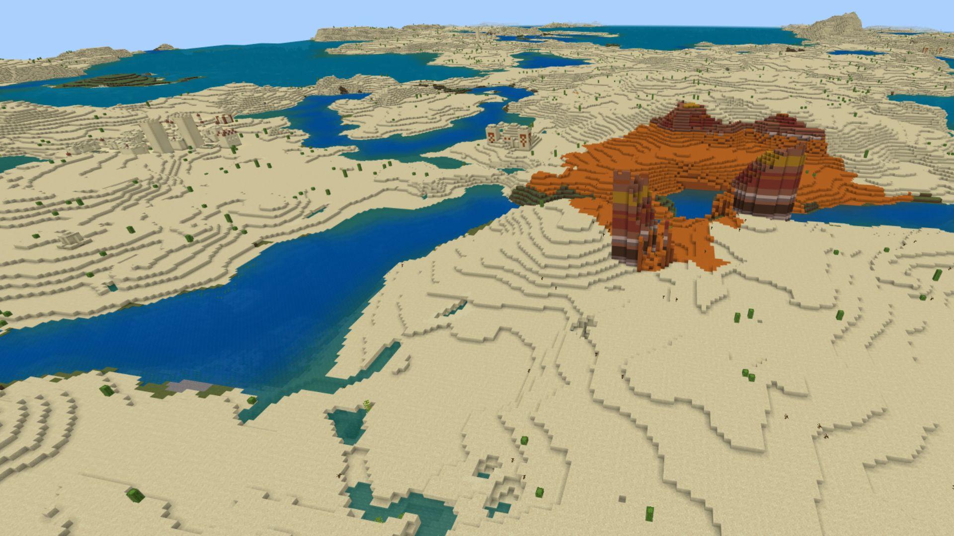 Minecrat desert with reefs, mesa and more