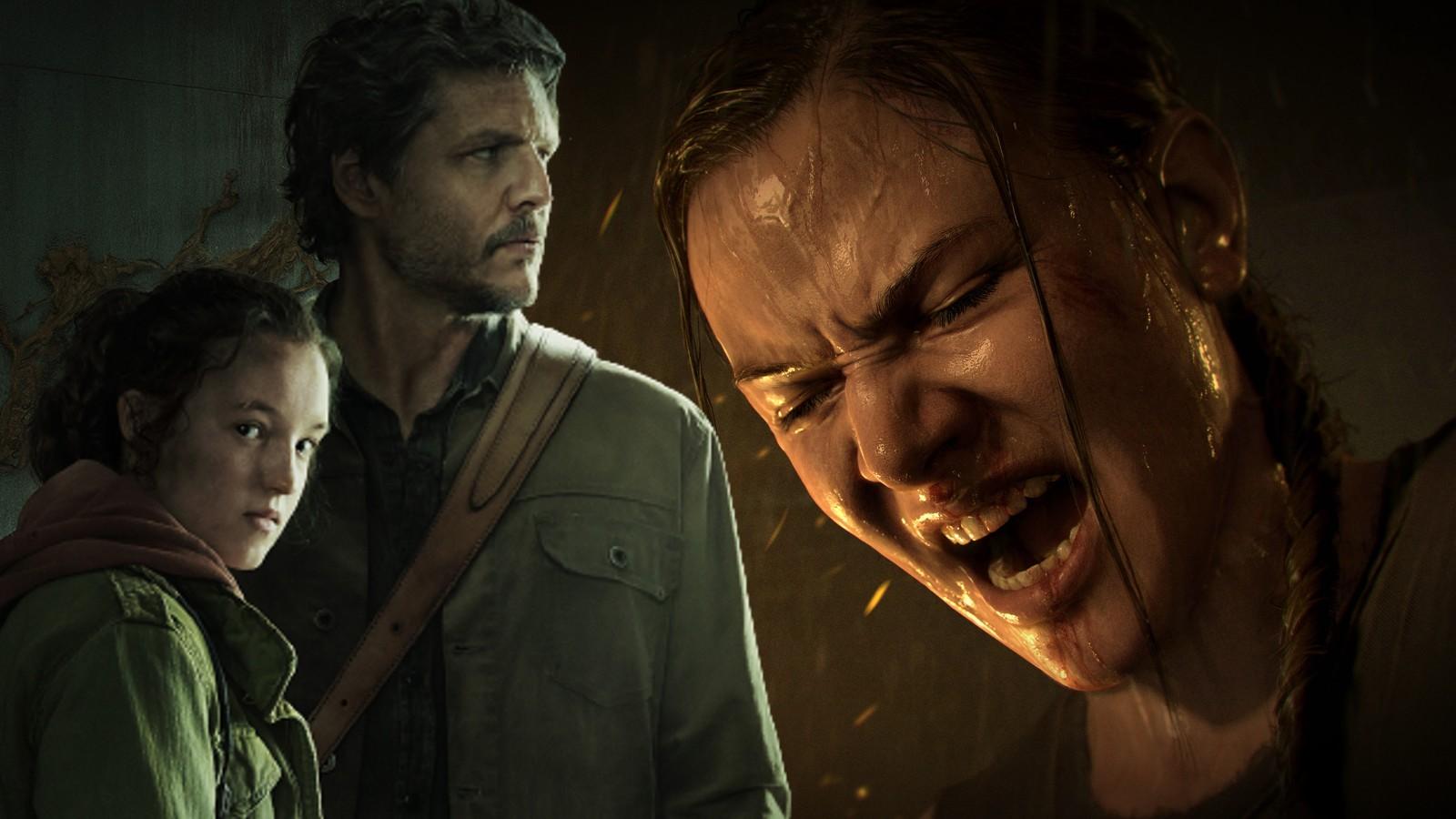 Pedro Pascal and Bella Ramsey in HBO's The Last of Us and Abby in Part II