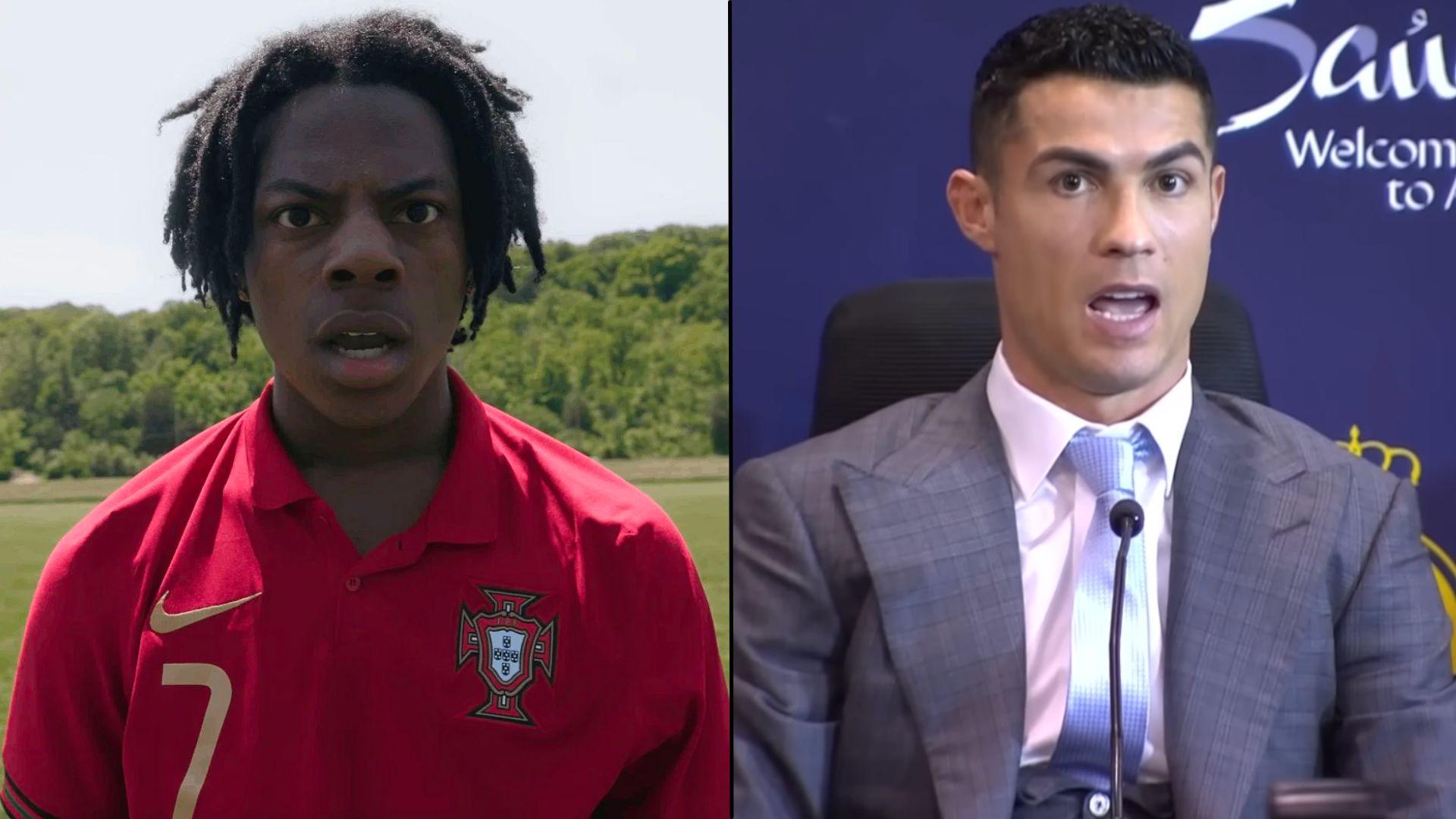 iShowSpeed side-by-side with Cristiano Ronaldo in suit