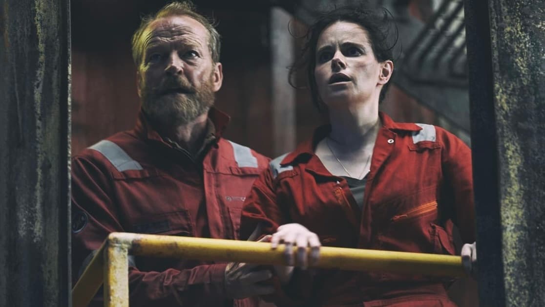 Iain Glen and Emily Hampshire in The Rig.