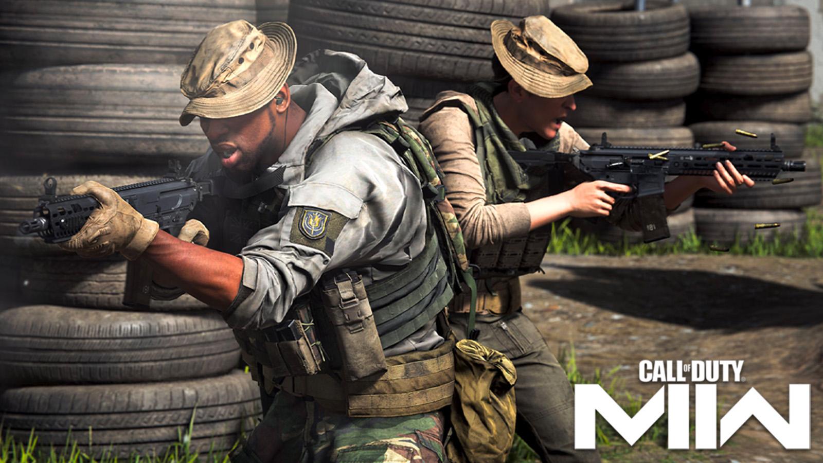 Modern Warfare gunfight with MW2 logo