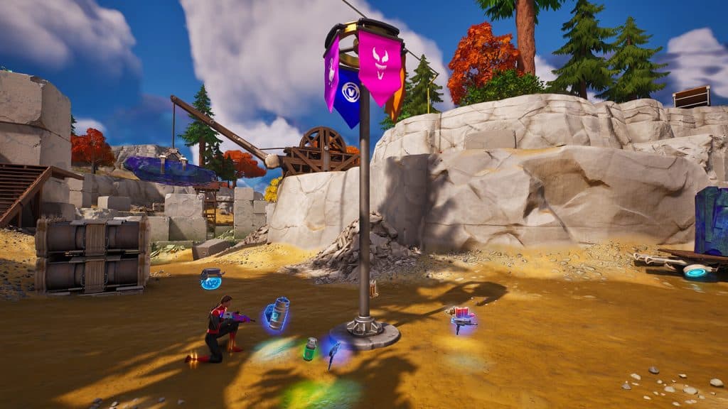 A Capture Point with rewards in Fortnite
