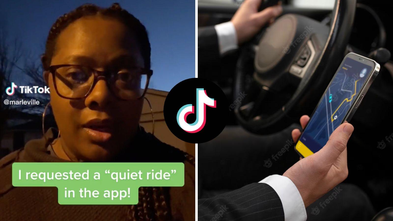 Photo of Uber rider and stock image of Uber driver
