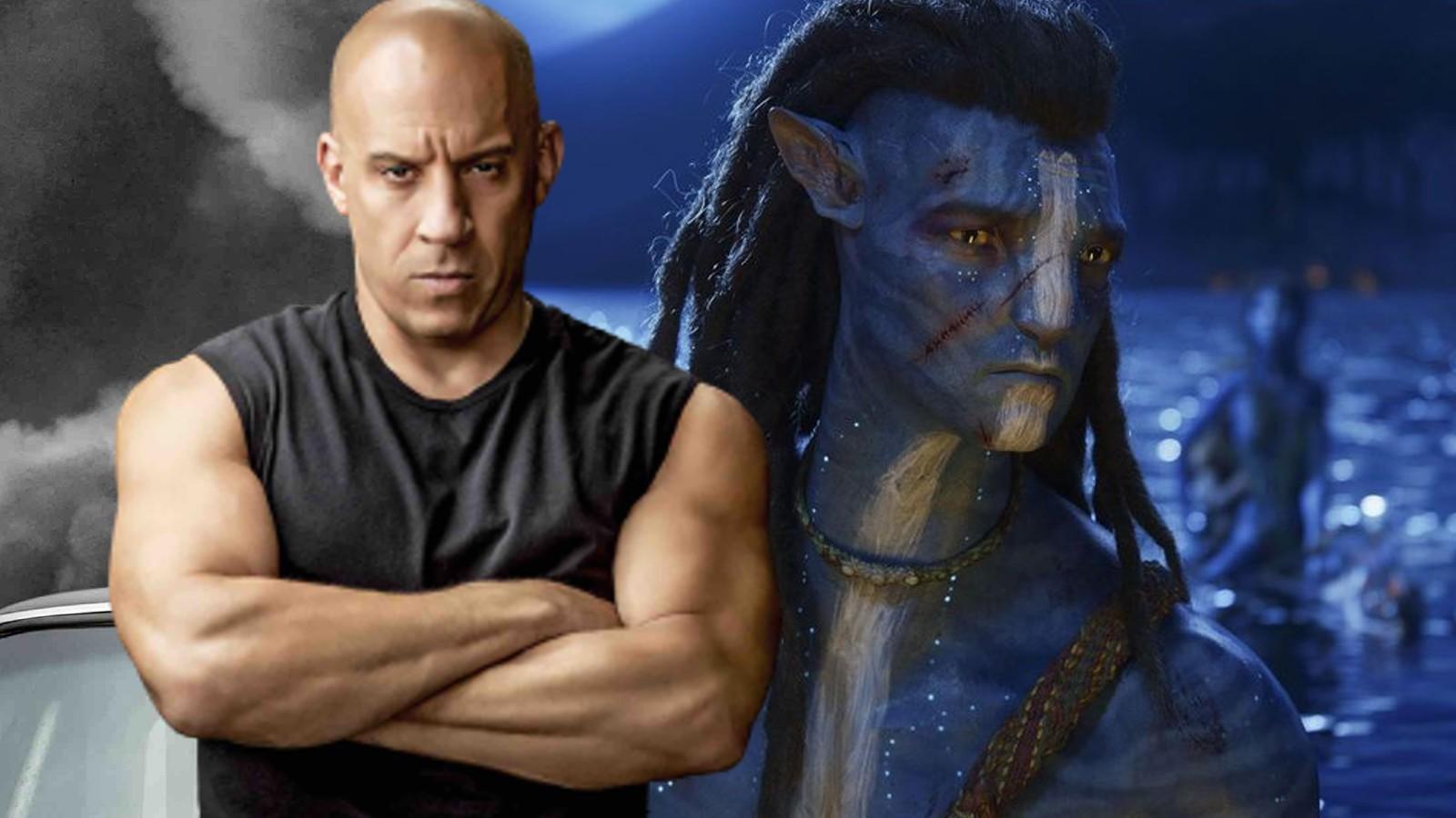 Vin Diesel and a still from Avatar 2