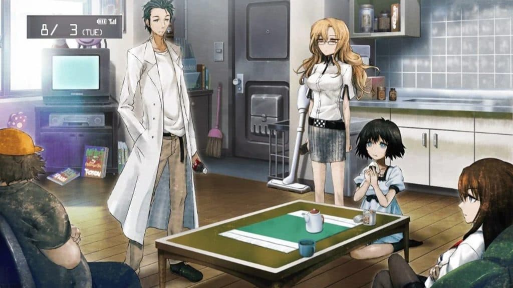 A screenshot from Steins;Gate, one of the best visual novels available on Switch and Steam in 2023.