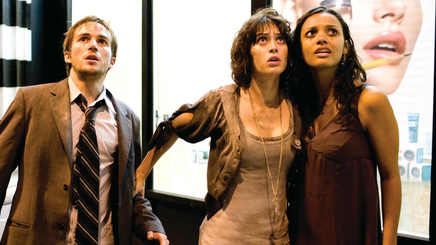 The cast of Cloverfield looking to the skies.