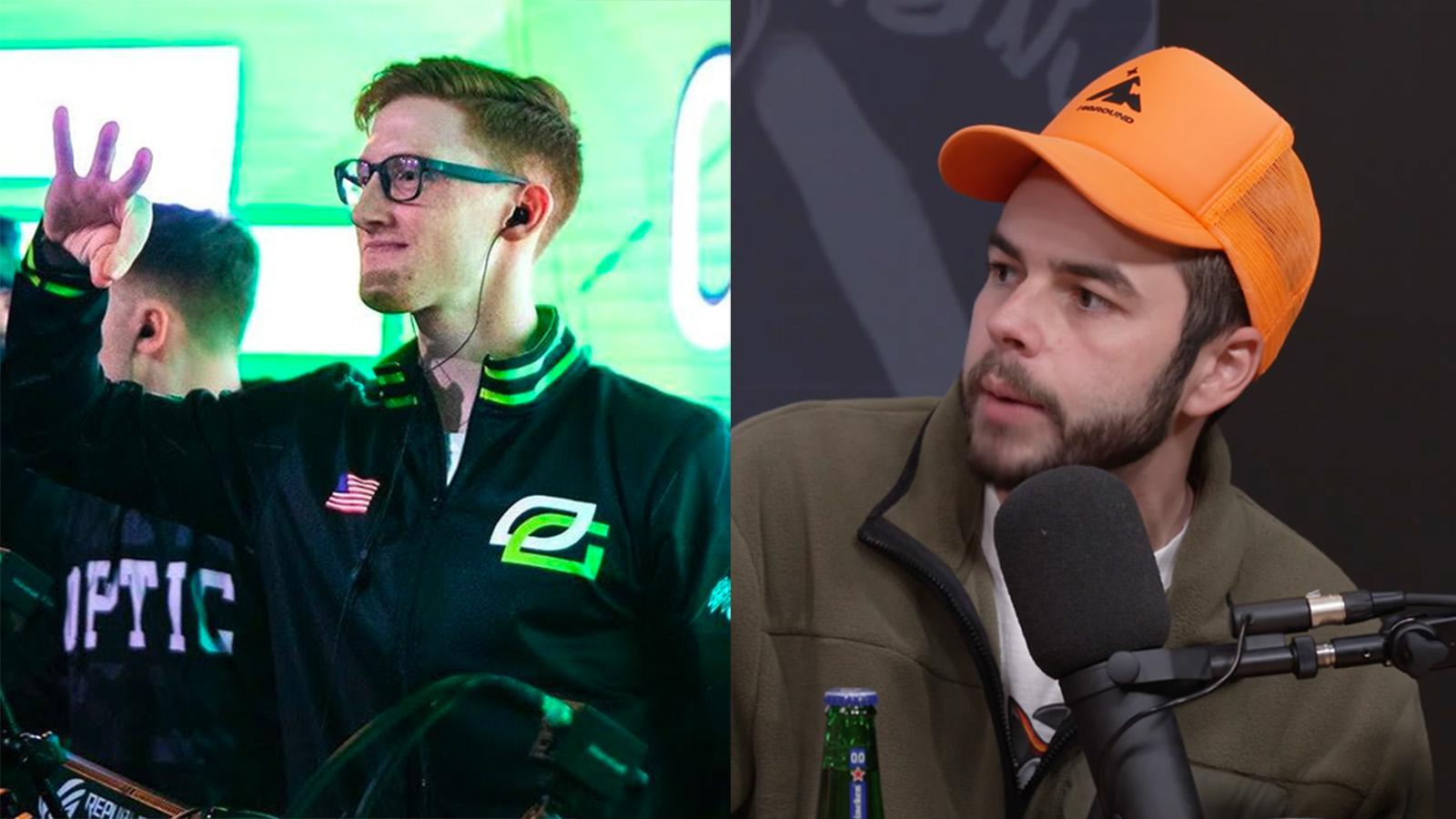 Scump on stage next to Nadeshot on podcast